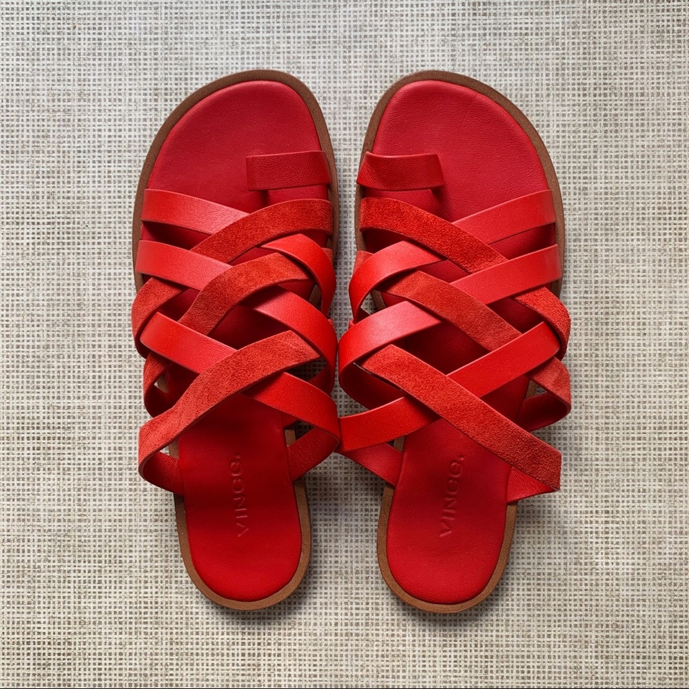 Vince leather suade alternate strappy sandals size 6.5